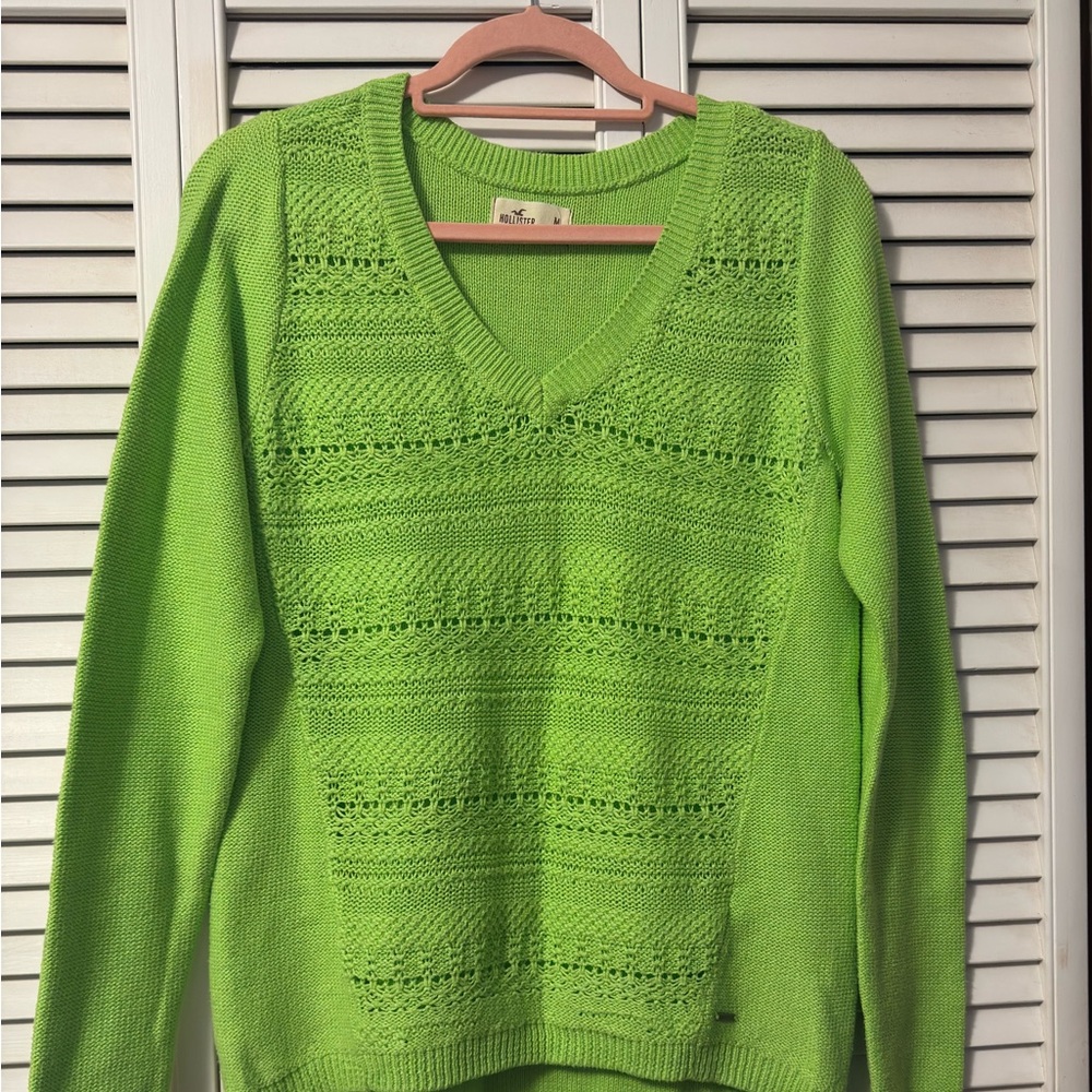 Hollister lime green sweater
